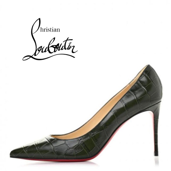 Christian Louboutin Shoes - NWT Christian Louboutin 85 Kate Calfskin Croc Embossed Pointed Toe Pump--Size 40